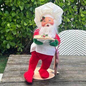 Vintage 1994 Annalee Santa Chef Hat Pie #5632 18" Tags Gingerbread Man